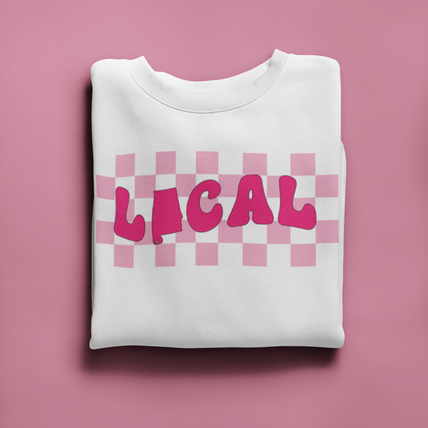 Local Alabama Retro Checkerboard Sweatshirt Design SVG DTF
