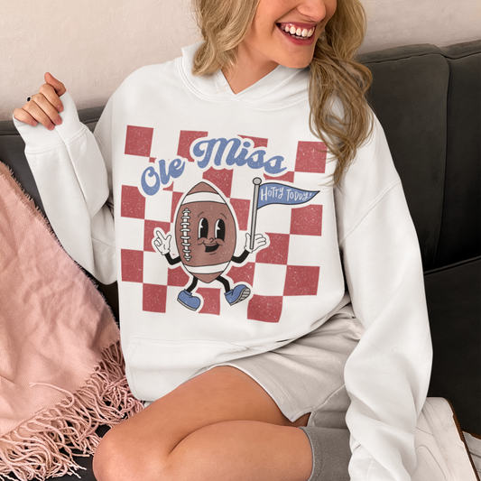 Retro Mascot Ole Miss Football PNG Digital Download Design File