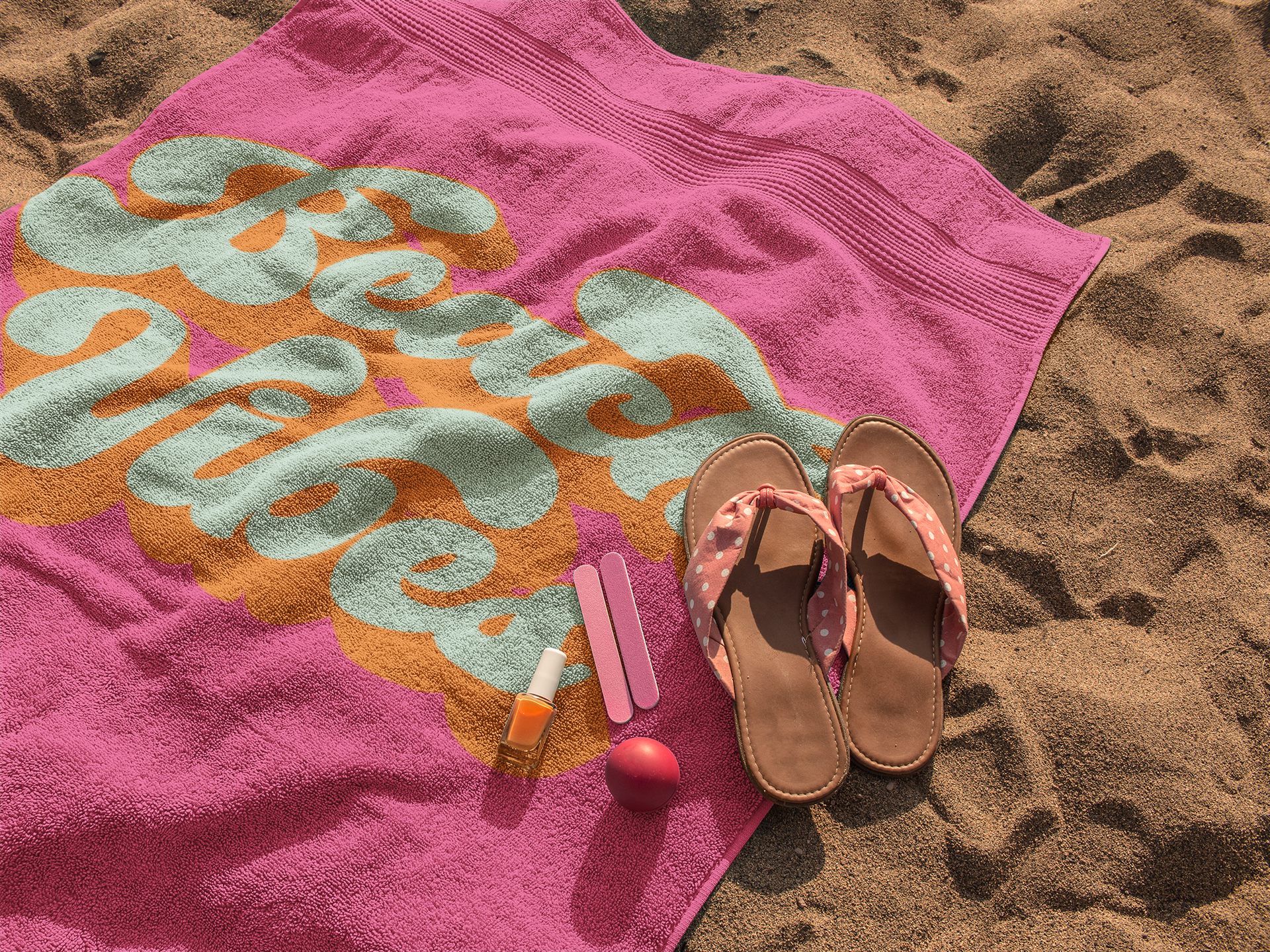 Beach Vibes Beach Towel Design Sublimation