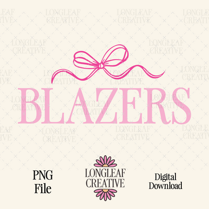 Blazers Bow Mascot SVG Digital Download Design File