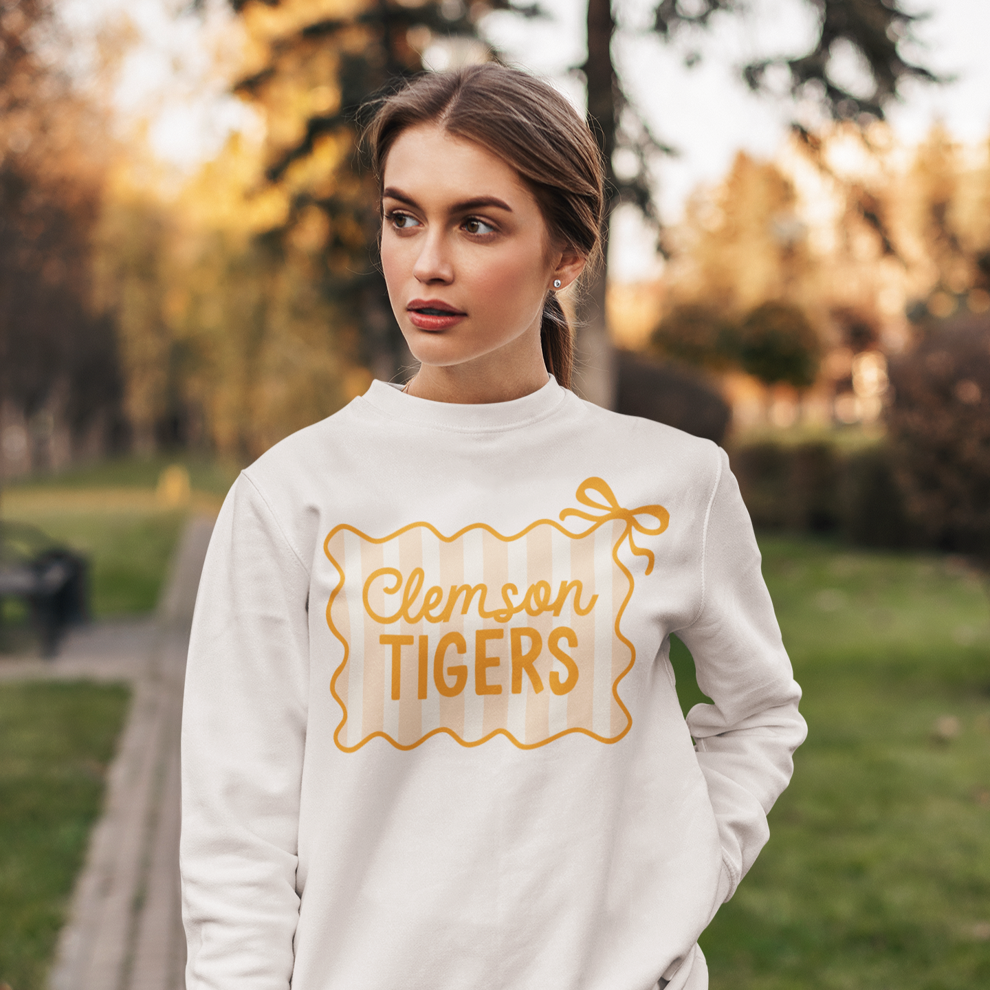 Clemson Tigers T-Shirt Coquette Bow Cute Design Sweatshirt SVG PNG File
