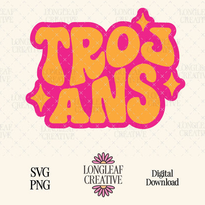 Trojans Retro Mascot SVG Digital Download Design File