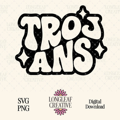 Trojans Retro Mascot SVG Digital Download Design File