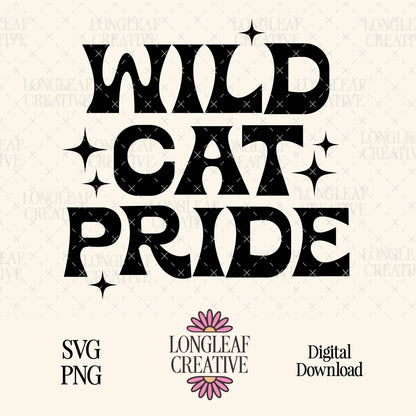 Wildcat Pride Mascot SVG Digital Download Design File