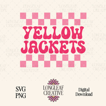 Yellow Jackets Mascot Checker SVG Digital Download Design File