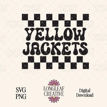 Yellow Jackets Mascot Checker SVG Digital Download Design File
