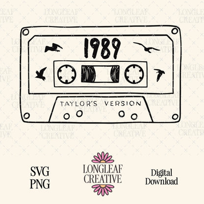 1989 Taylor's Version Mixtape SVG Digital Download Design File