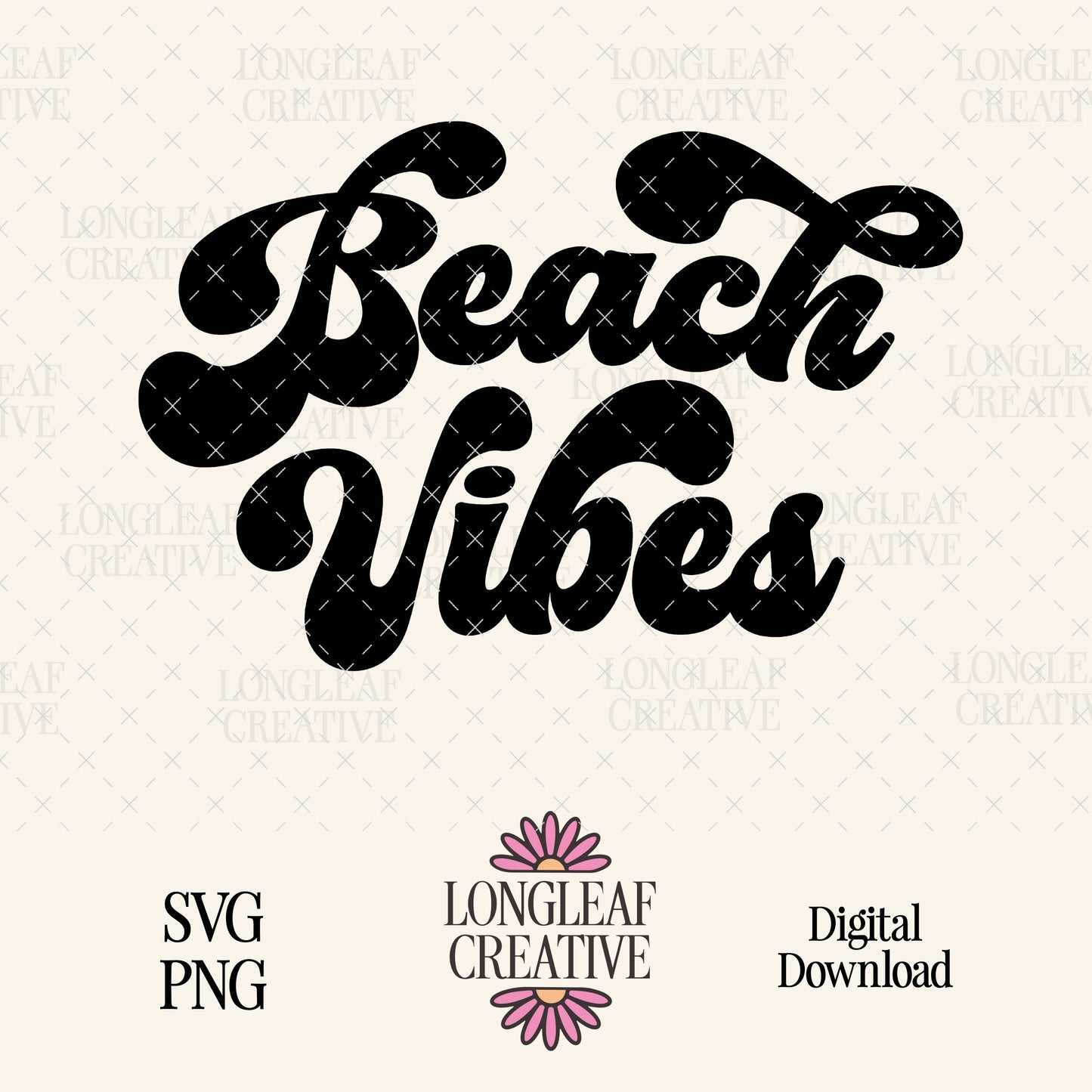 Beach Vibes Retro SVG Digital Download Design File