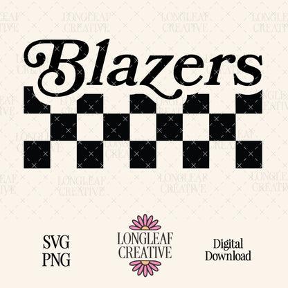 Blazers Retro Checker Mascot SVG Digital Download Design File
