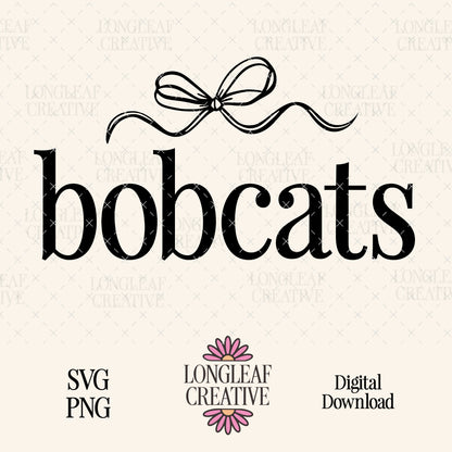 Bobcats Bow Mascot SVG Digital Download Design File