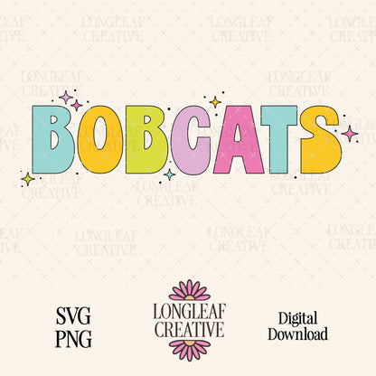 Bobcats Mascot Bubble Cute SVG Digital Download Design File