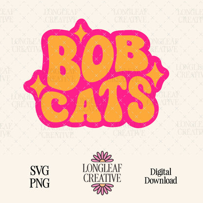Bobcats Retro Mascot SVG Digital Download Design File