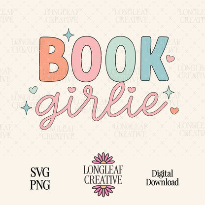 Book Girlie SVG Digital Download Design File