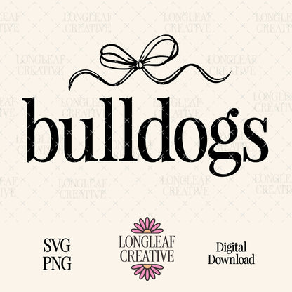 Bulldogs Bow Mascot SVG Digital Download Design File