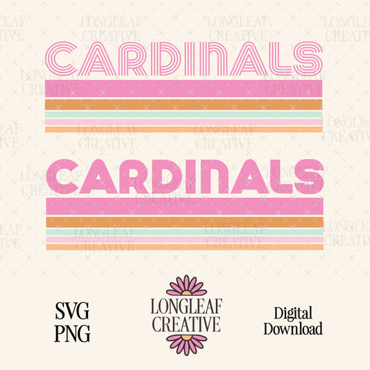 Cardinals Retro Line Mascot SVG Digital Download Design File