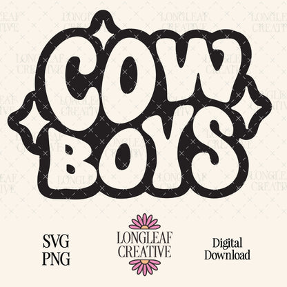 Cowboys Retro Mascot SVG Digital Download Design File