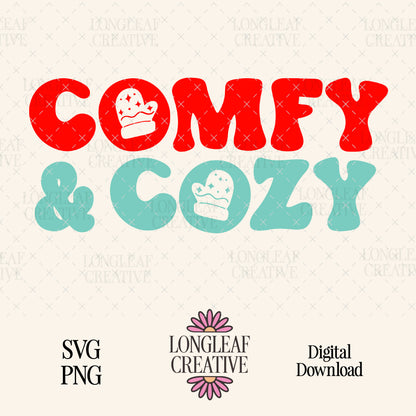 Comfy and Cozy Christmas SVG Digital Download Design File