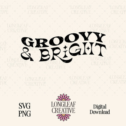 Groovy and Bright Retro Holiday Christmas SVG Digital Download Design File