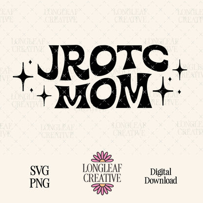 JROTC Mom Retro Stars SVG Digital Download Design File