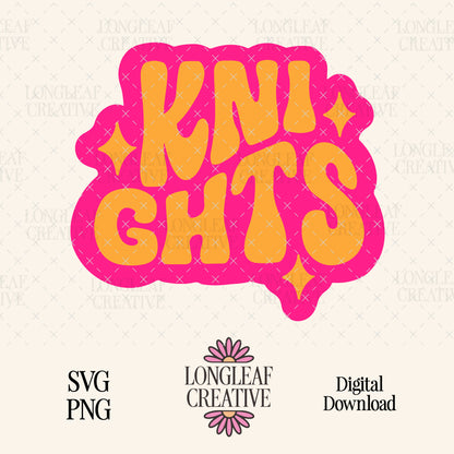 Knights Retro Stars Mascot SVG Digital Download Design File