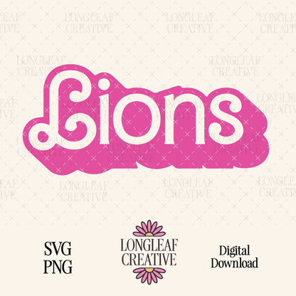 Lions Mascot Barbie SVG Digital Download Design File