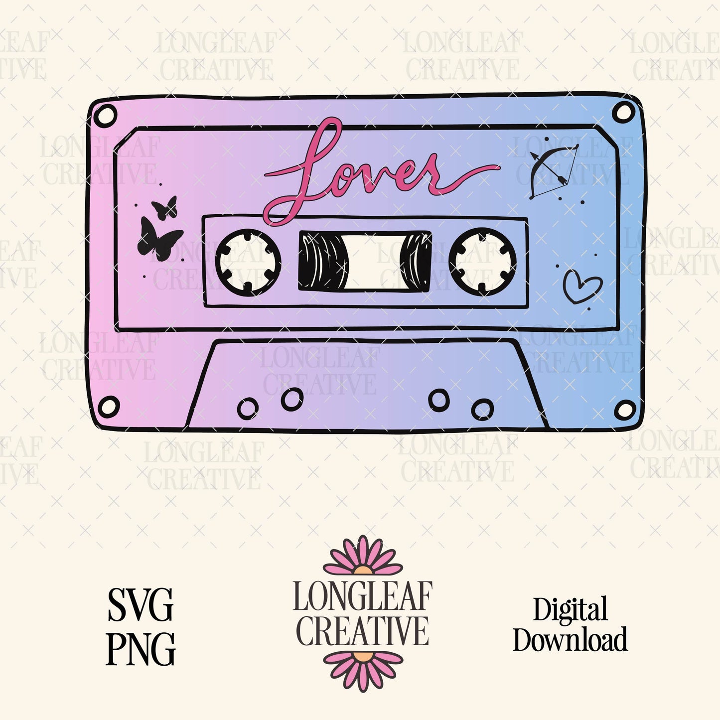Lover Mixtape SVG Digital Download Design File
