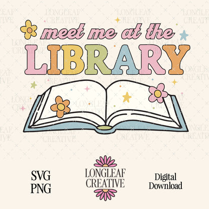 Meet Me at the Library SVG Digital Download Design File