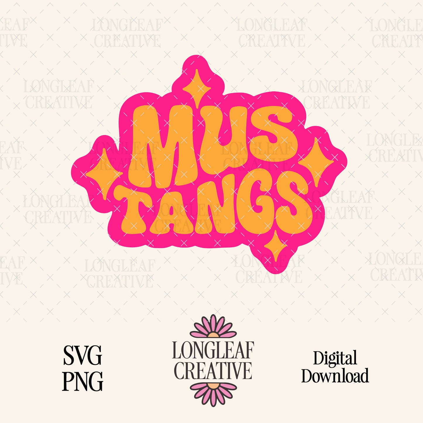 Mustangs Retro Mascot SVG Digital Download Design File