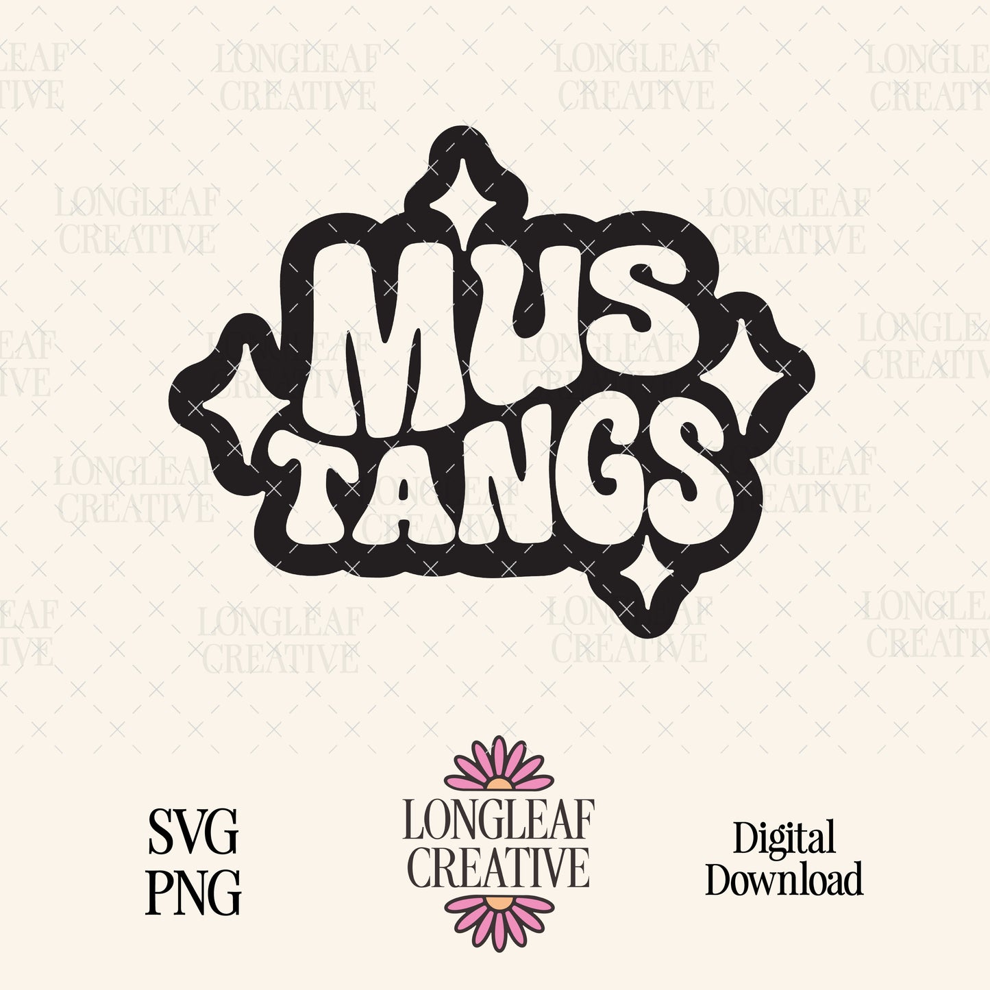 Mustangs Retro Mascot SVG Digital Download Design File