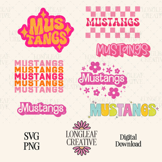 Mustangs Mascot SVG Bundle
