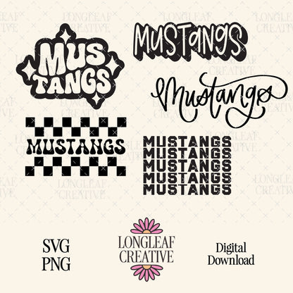 Mustangs Mascot SVG Bundle