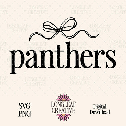 Panthers Bow Mascot SVG Digital Download Design File