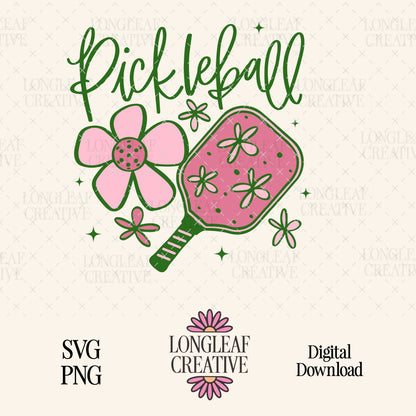 Pickleball Flowers SVG Digital Download Design File