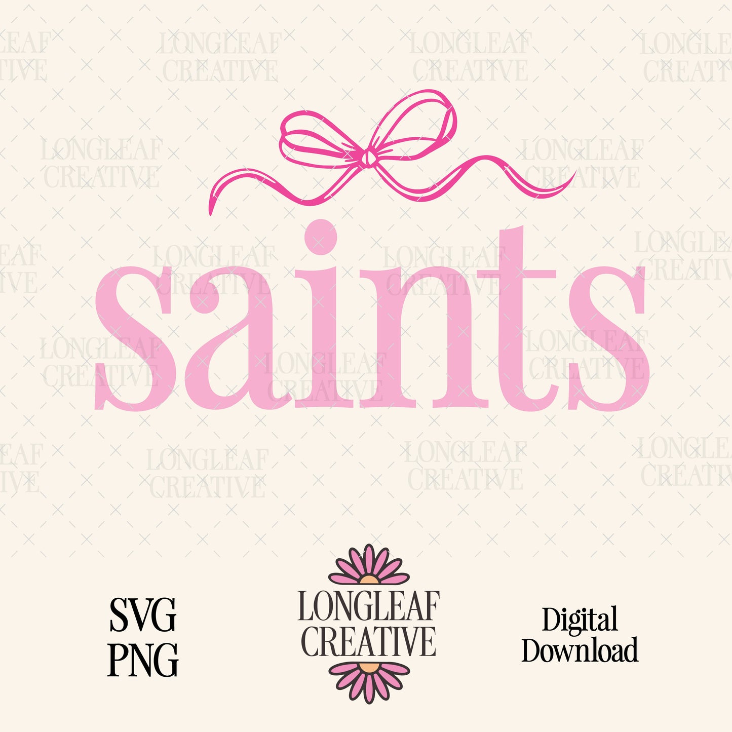 Saints Bow Mascot SVG Digital Download Design File