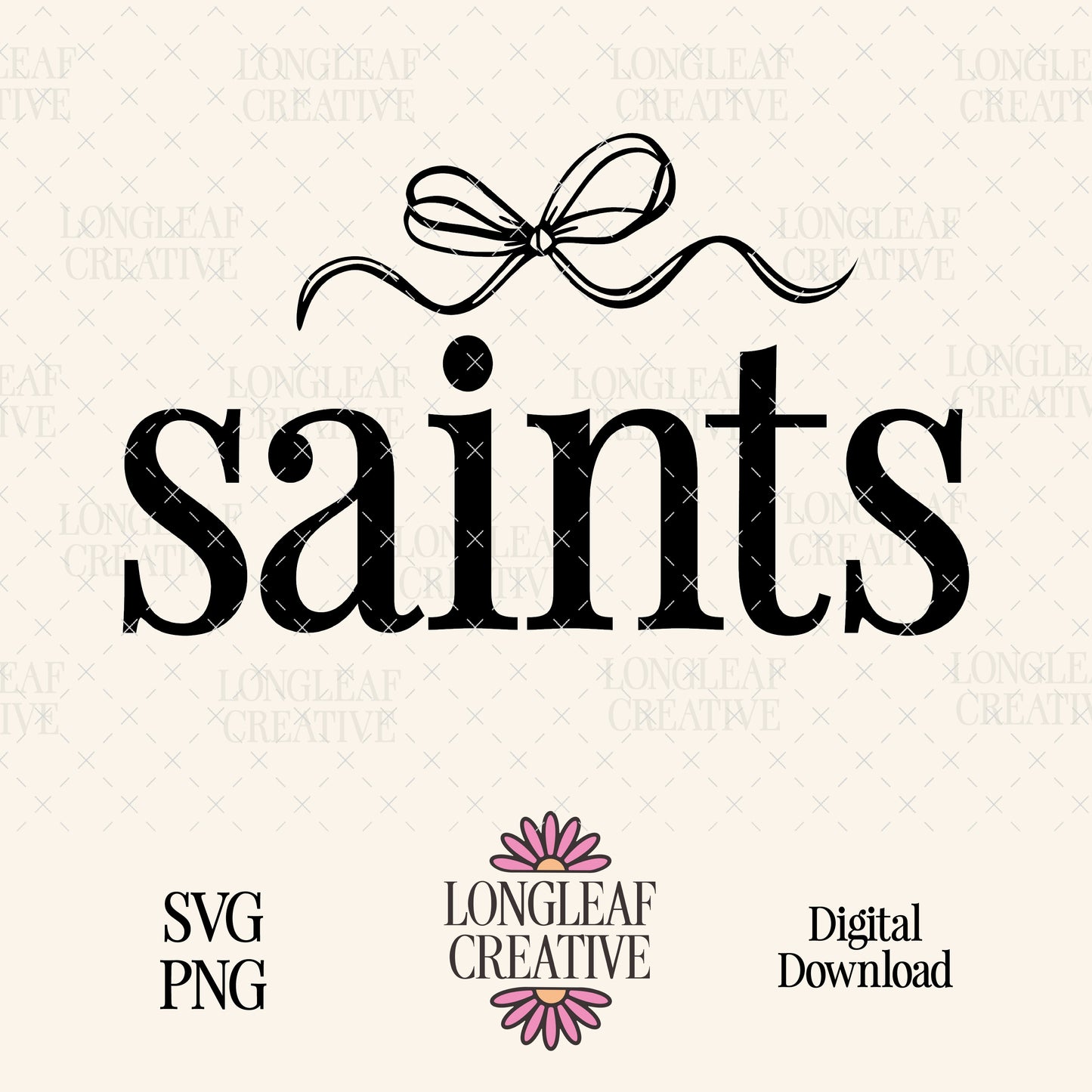 Saints Bow Mascot SVG Digital Download Design File