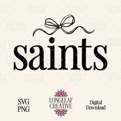 Saints Bow Mascot SVG Digital Download Design File