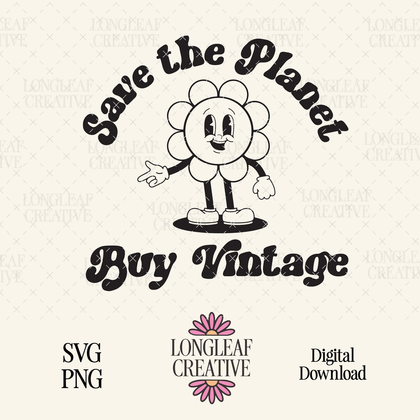 Save the Planet Buy Vintage SVG Digital Download Design File