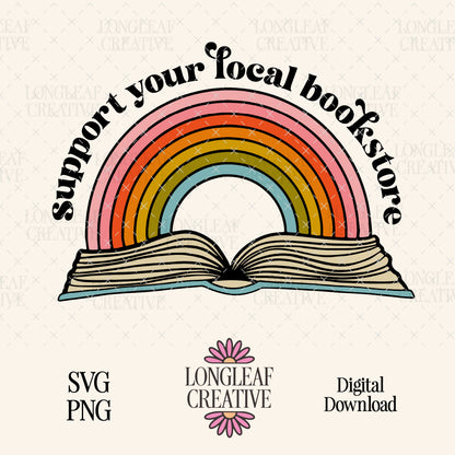 Support Your Local Bookstore SVG Digital Download Design File