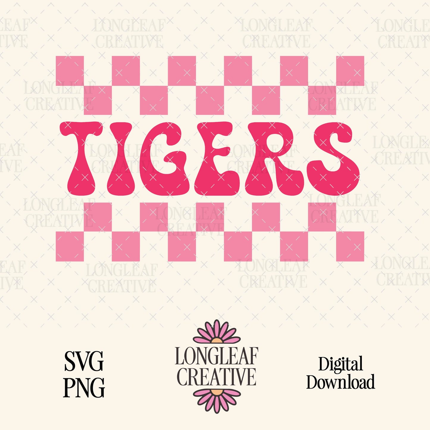 Tigers Checker Mascot SVG Digital Download Design File