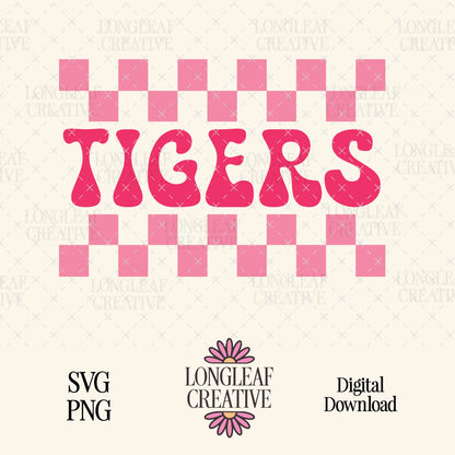 Tigers Checker Mascot SVG Digital Download Design File