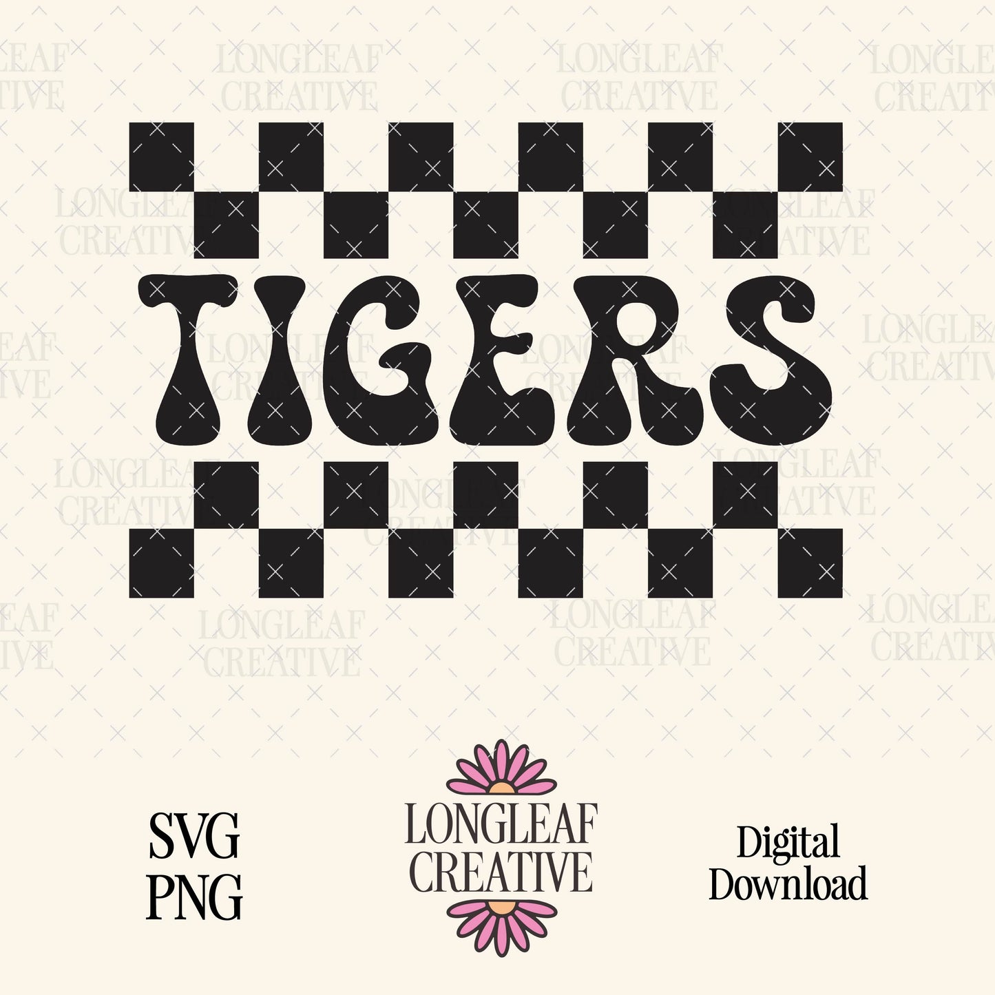Tigers Checker Mascot SVG Digital Download Design File