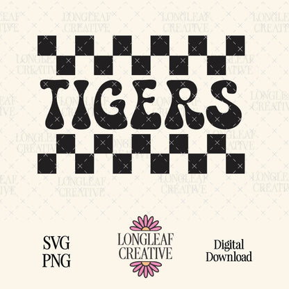 Tigers Checker Mascot SVG Digital Download Design File