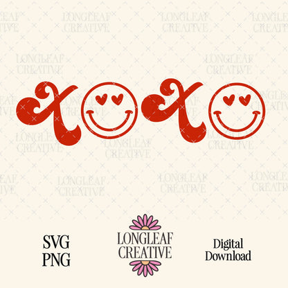 XOXO Happy Face Digital Download Design File
