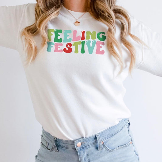 Feeling Festive Retro Holiday Christmas SVG Digital Download Design File