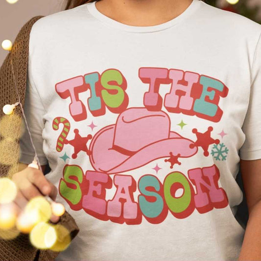 Tis the Season Pink Cowboy SVG Digital Download Design File