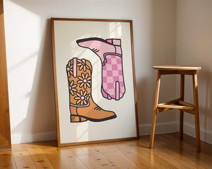 Cowgirl Boots Western Digital Art Print Download