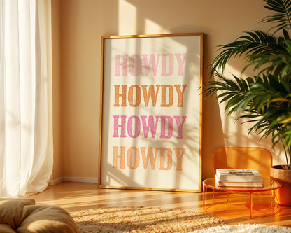 Howdy Western Digital Art Print Download