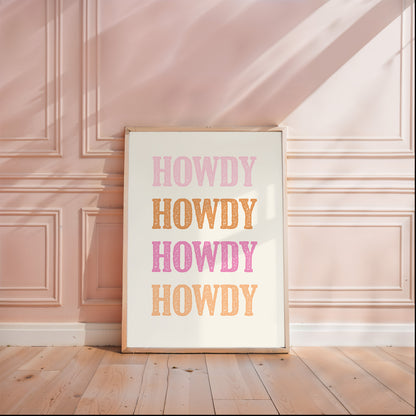 Howdy Western Digital Art Print Download