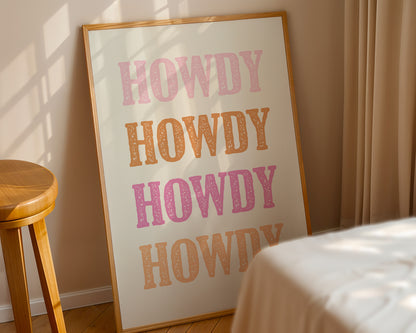 Howdy Western Digital Art Print Download