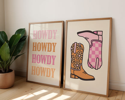 Howdy Western Digital Art Print Download
